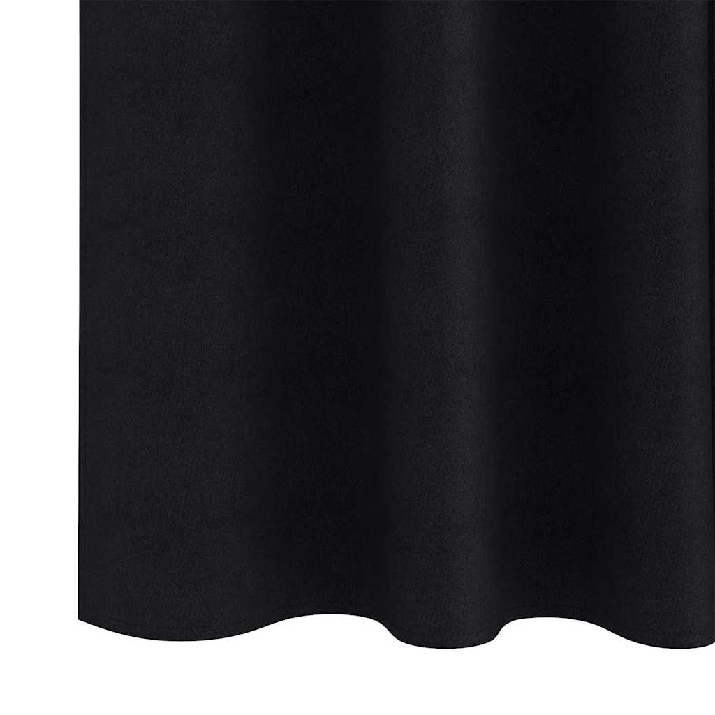 Rideaux occultants à œillets 2 pcs Noir 245 x 140 cm