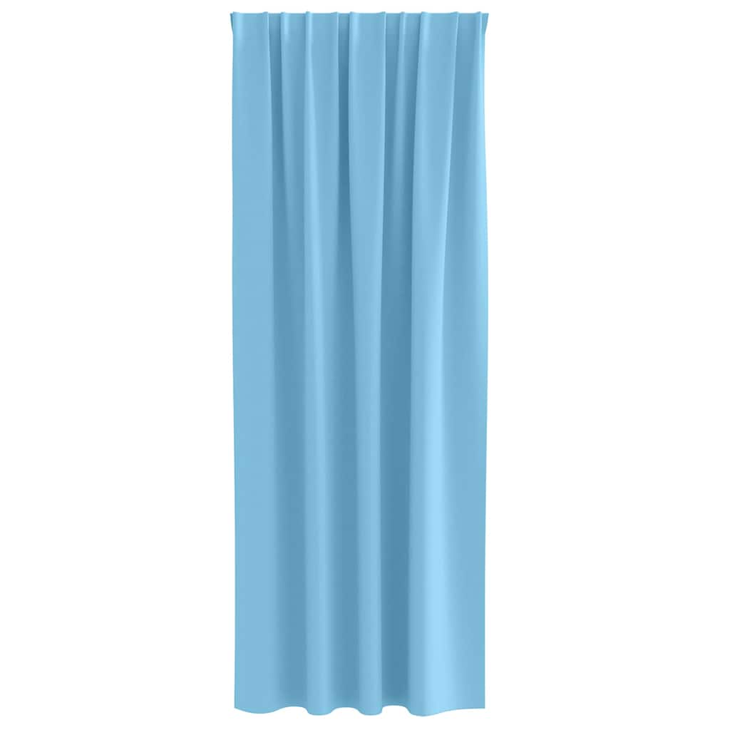 Blackout Curtains with Rings 2 pcs Sky Blue 225 x 140 cm
