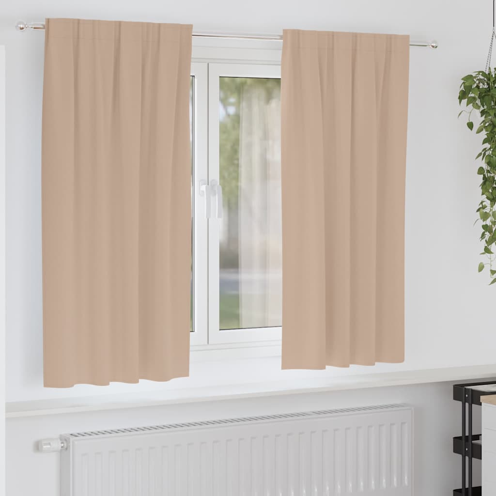 Blackout Curtains with Rings 2 pcs Taupe 175 x 140 cm