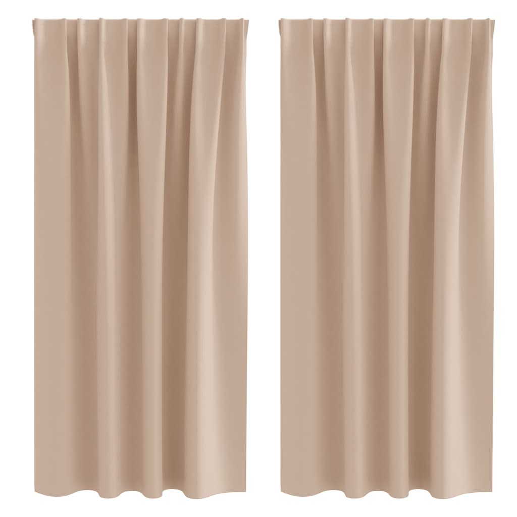 Blackout Curtains with Rings 2 pcs Taupe 175 x 140 cm
