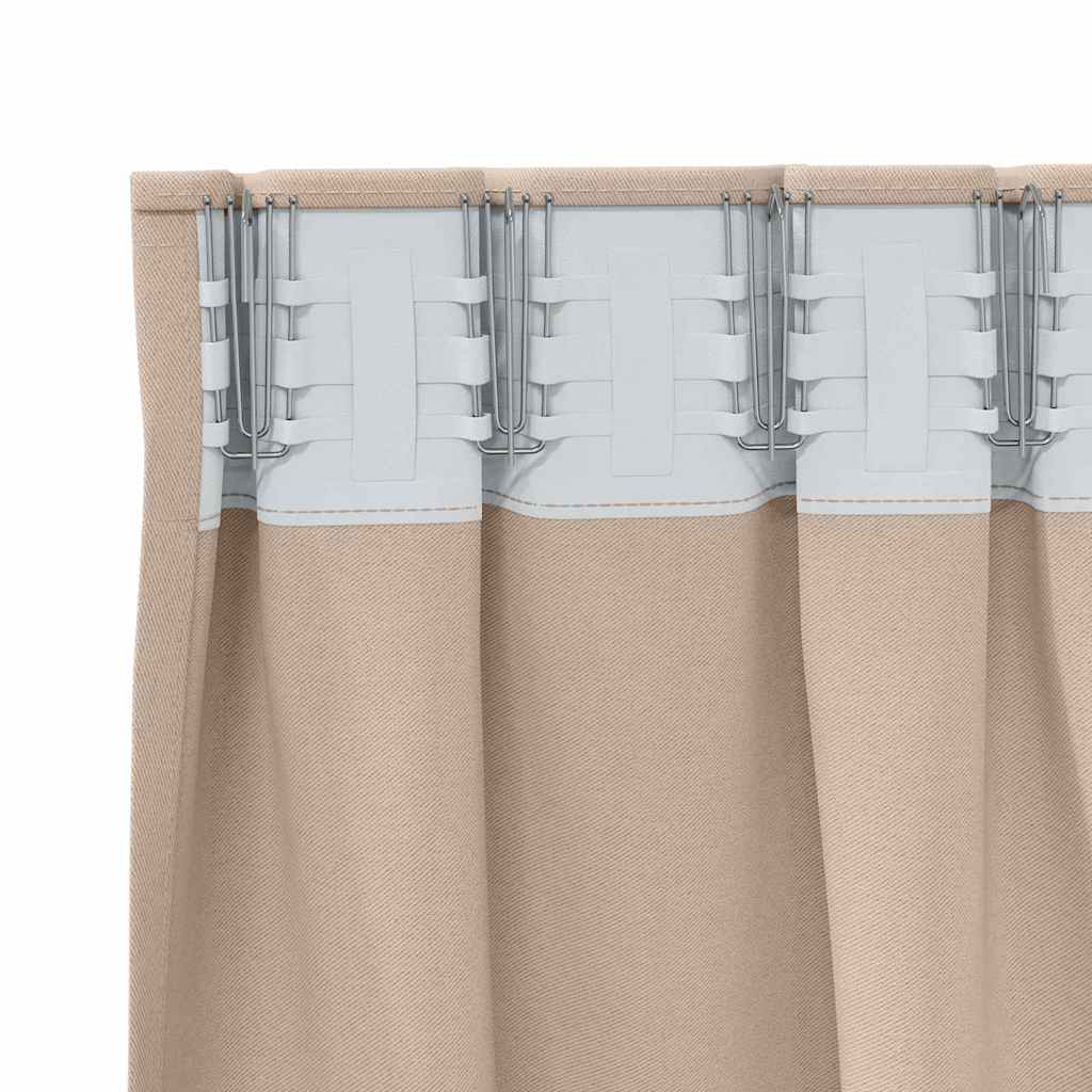 Blackout Curtains with Rings 2 pcs Taupe 245 x 140 cm