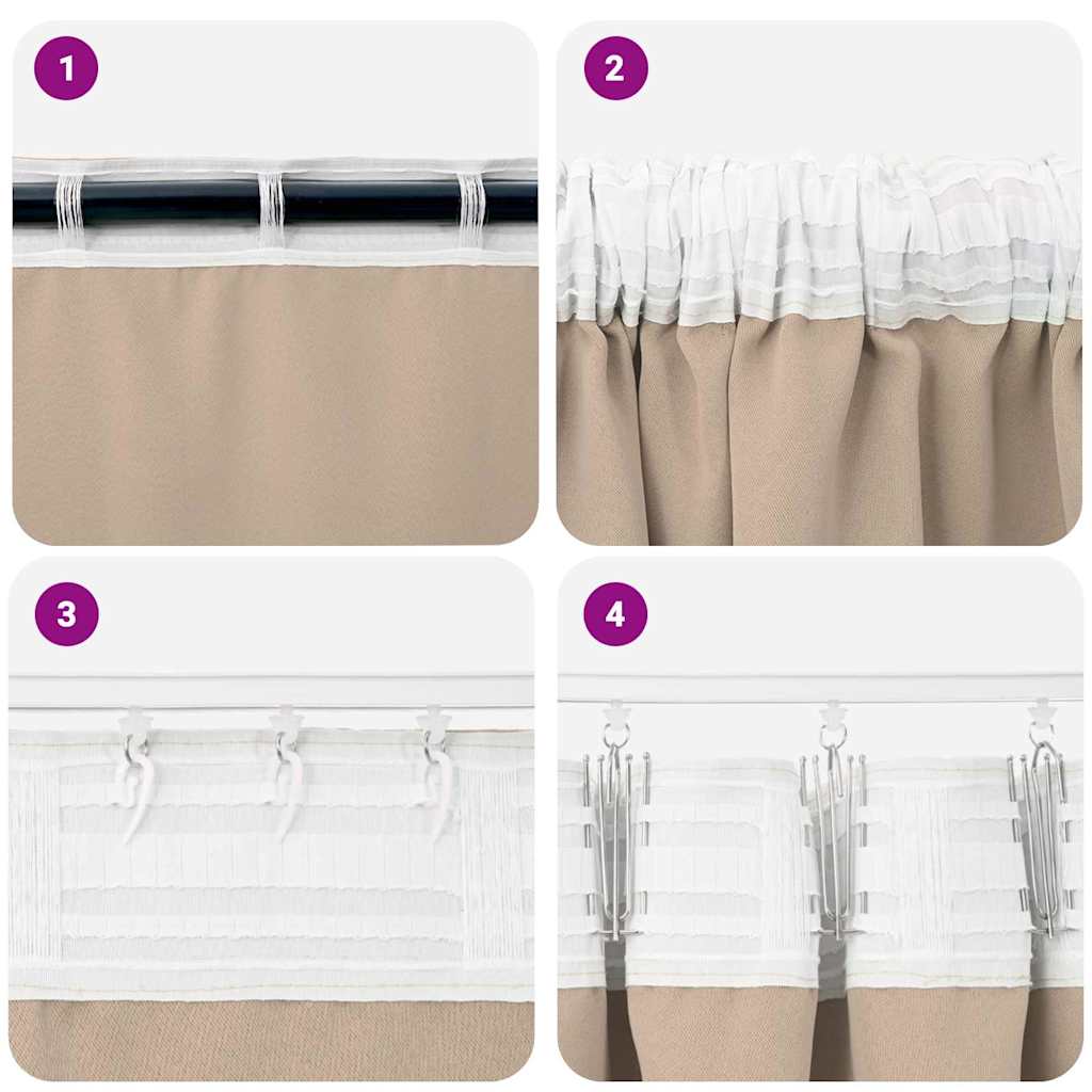 Blackout Curtains with Rings 2 pcs Taupe 245 x 140 cm