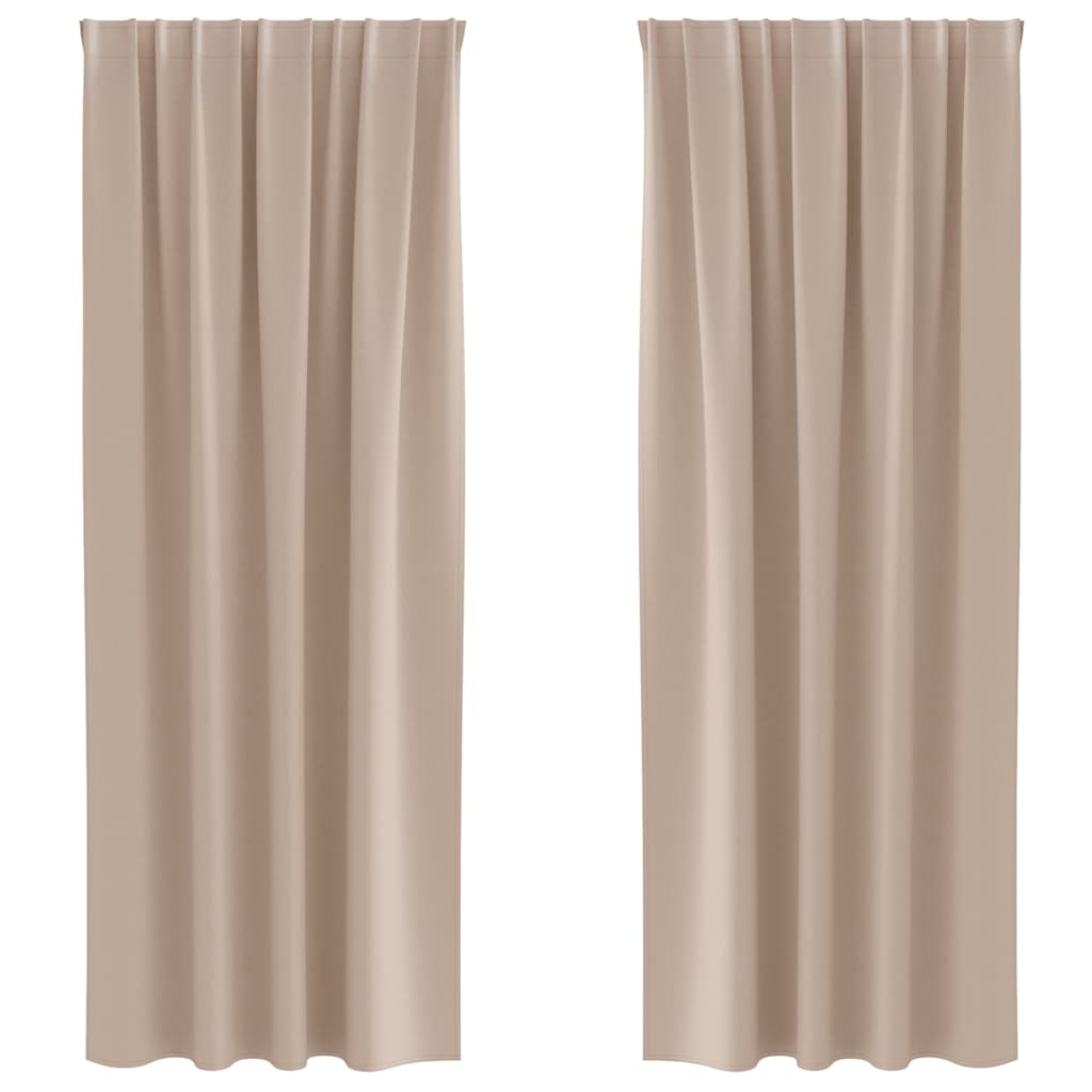 Blackout Curtains with Rings 2 pcs Taupe 245 x 140 cm