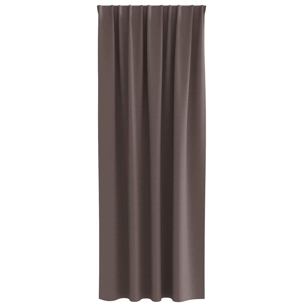 Blackout Curtains with Rings 2 pcs Dark Brown