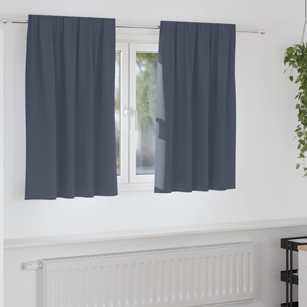 Verdunkelungsvorhänge mit Vorhängen Anthrazit Polyester