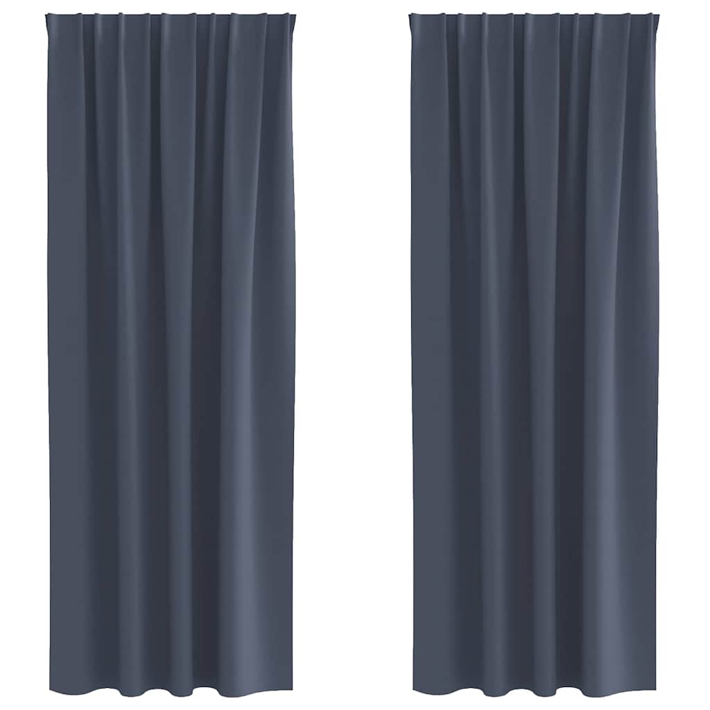 Rideaux occultants à œillets 2 pièces Anthracite 245 x 140 cm