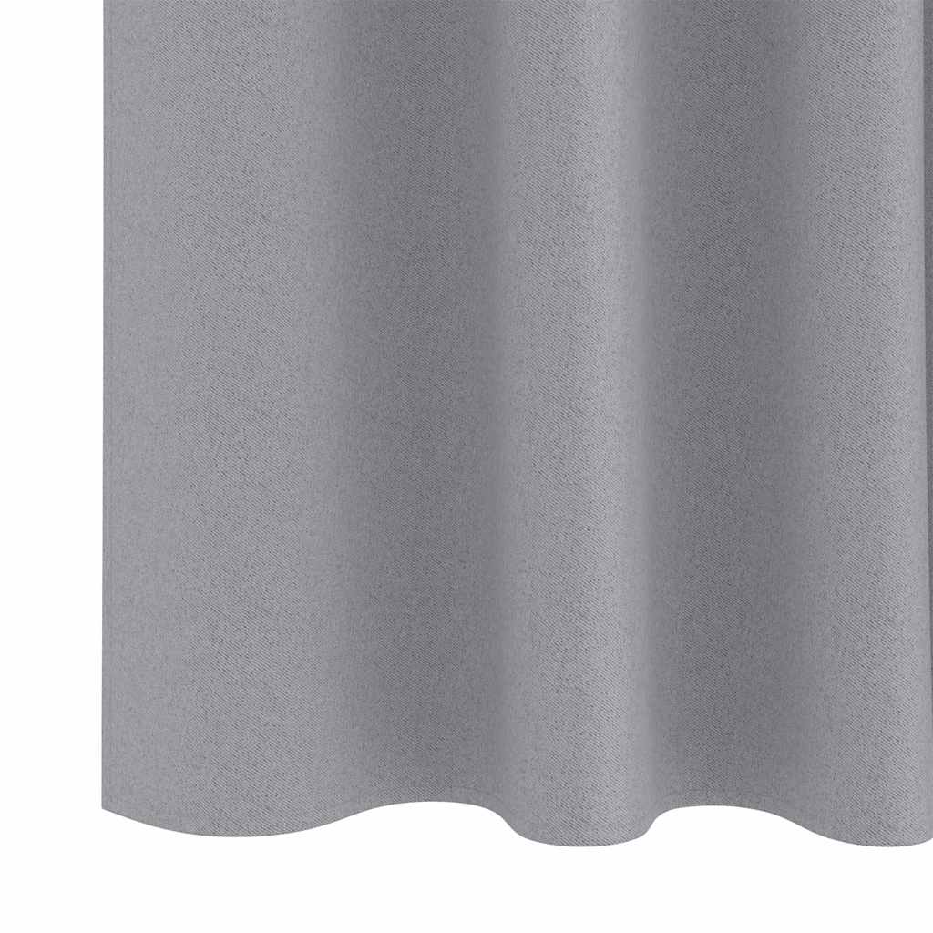 Verdunkelungs-Vorhänge mit Ringen 2 pcs Hellgrau 245 x 140 cm