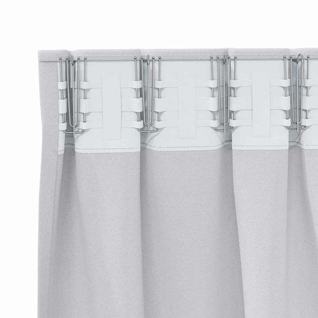Blackout Curtains with Rings 2 pcs Light Grey 175 x 140 cm