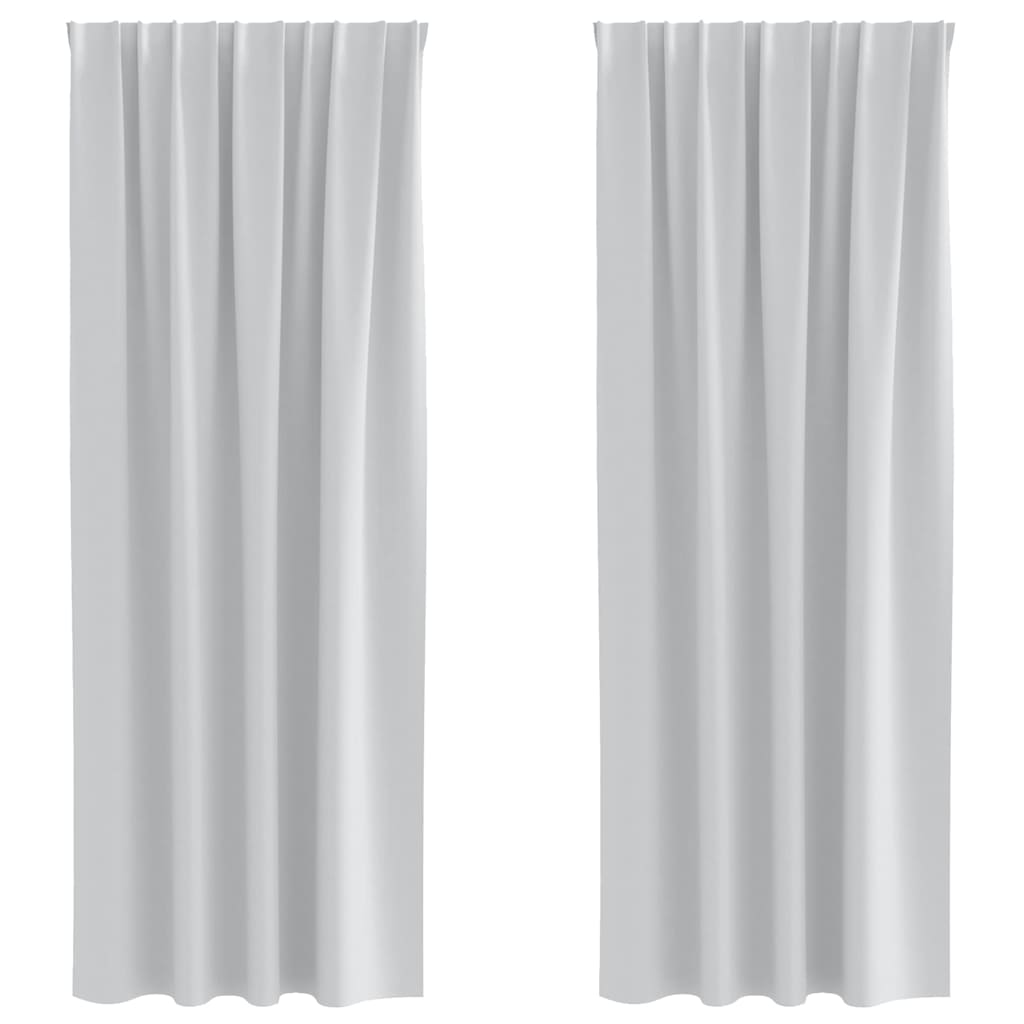 Blackout Curtains with Rings 2 pcs Light Grey