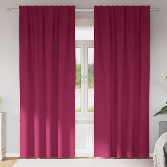 Verdunkelungs-Vorhänge mit Ringen 2 pcs Weinrot 225 x 140 cm