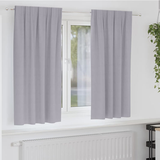 Verdunkelungs-Vorhänge mit Ringen 2 pcs Metallic Grau