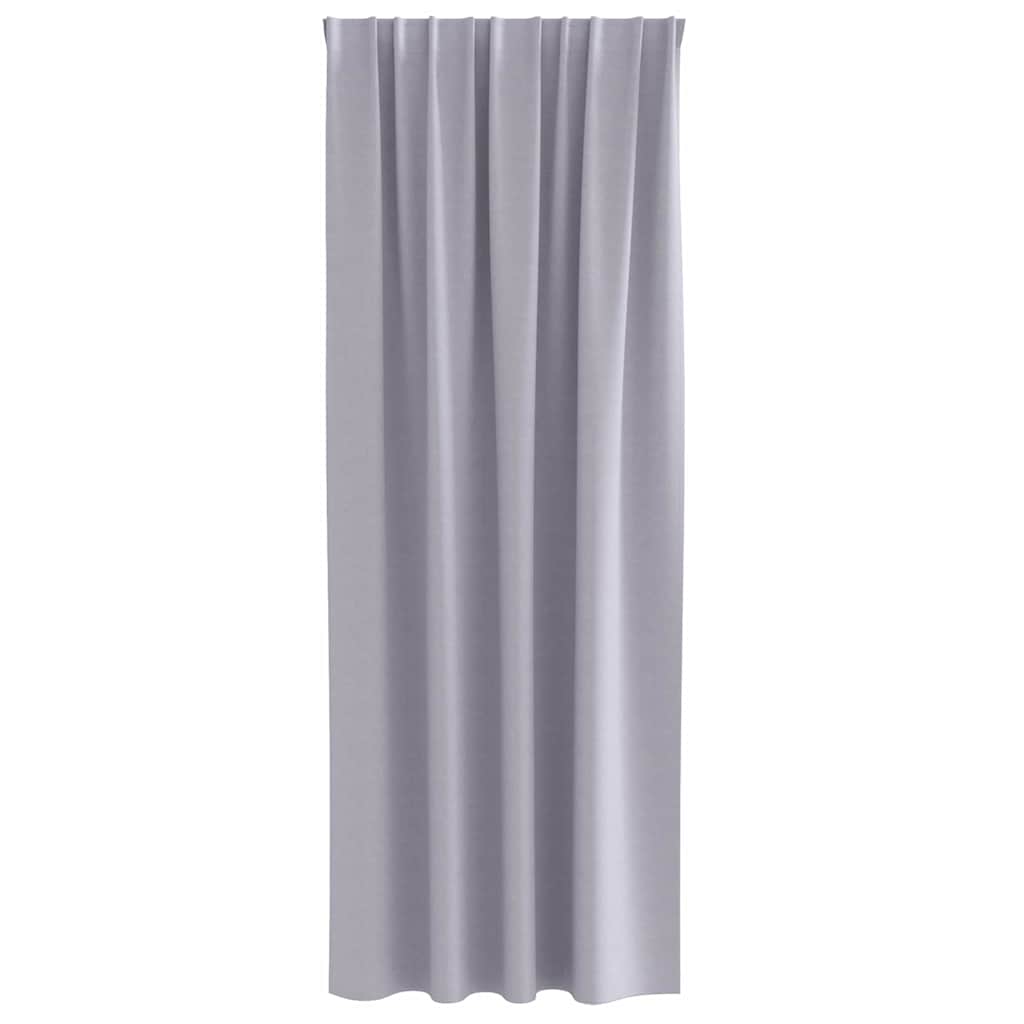 Blackout Curtains with Rings 2 pcs Metallic Grey