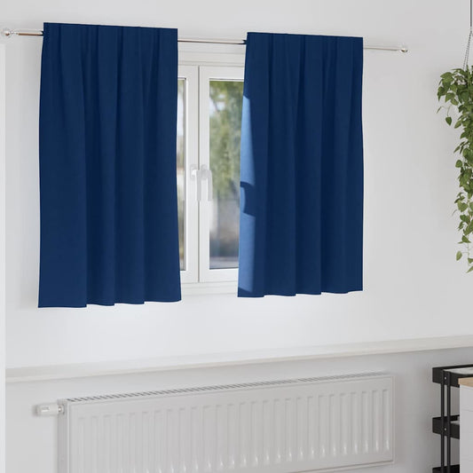 Verdunkelungs-Vorhänge mit Ringen Dunkelblau Polyester