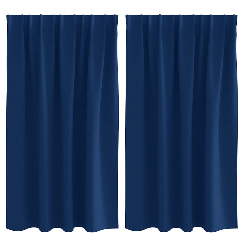 Verdunkelungs-Vorhänge mit Ringen Dunkelblau Polyester