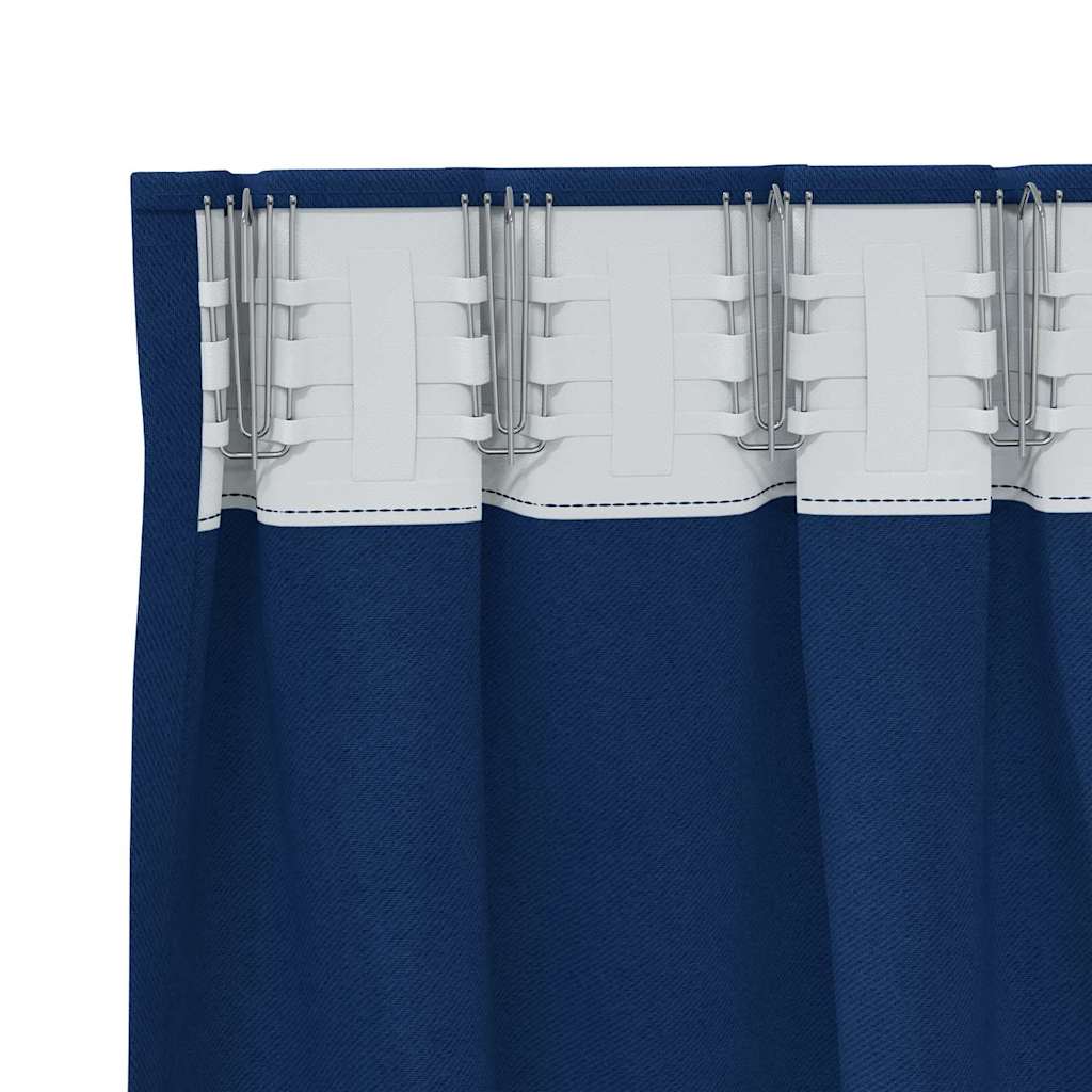Rideaux occultants à œillets 2 pcs Bleu foncé 260 x 140 cm