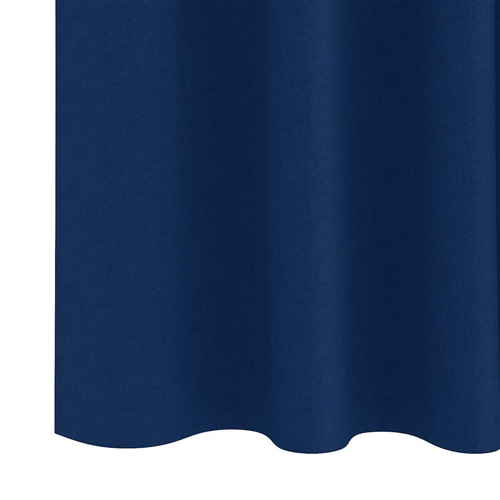Rideaux occultants à œillets 2 pcs Bleu foncé 260 x 140 cm