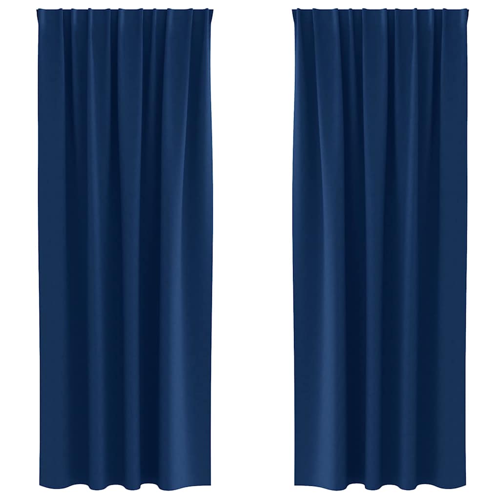 Rideaux occultants à œillets 2 pcs Bleu foncé 260 x 140 cm