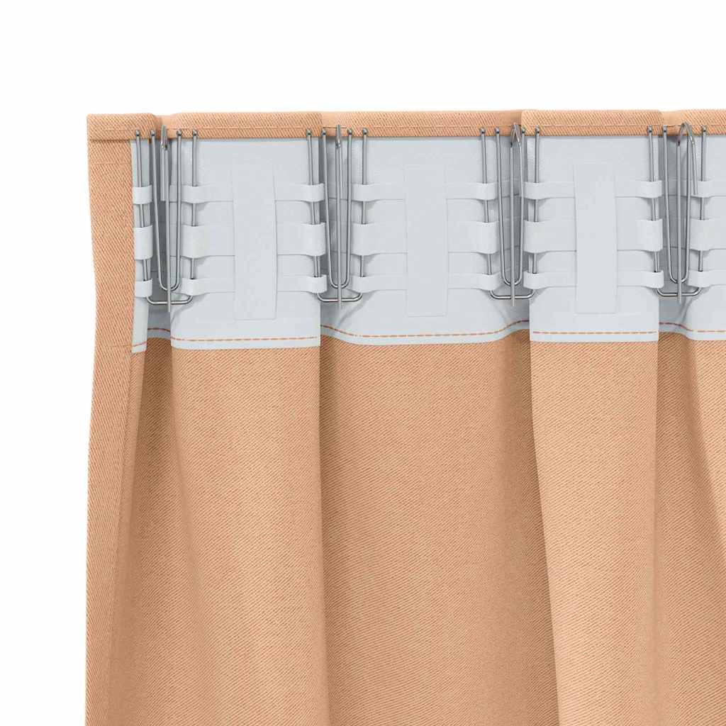 Verdunkelungs-Vorhänge mit Ringen 2 pcs Hellbraun 140 x 140 cm