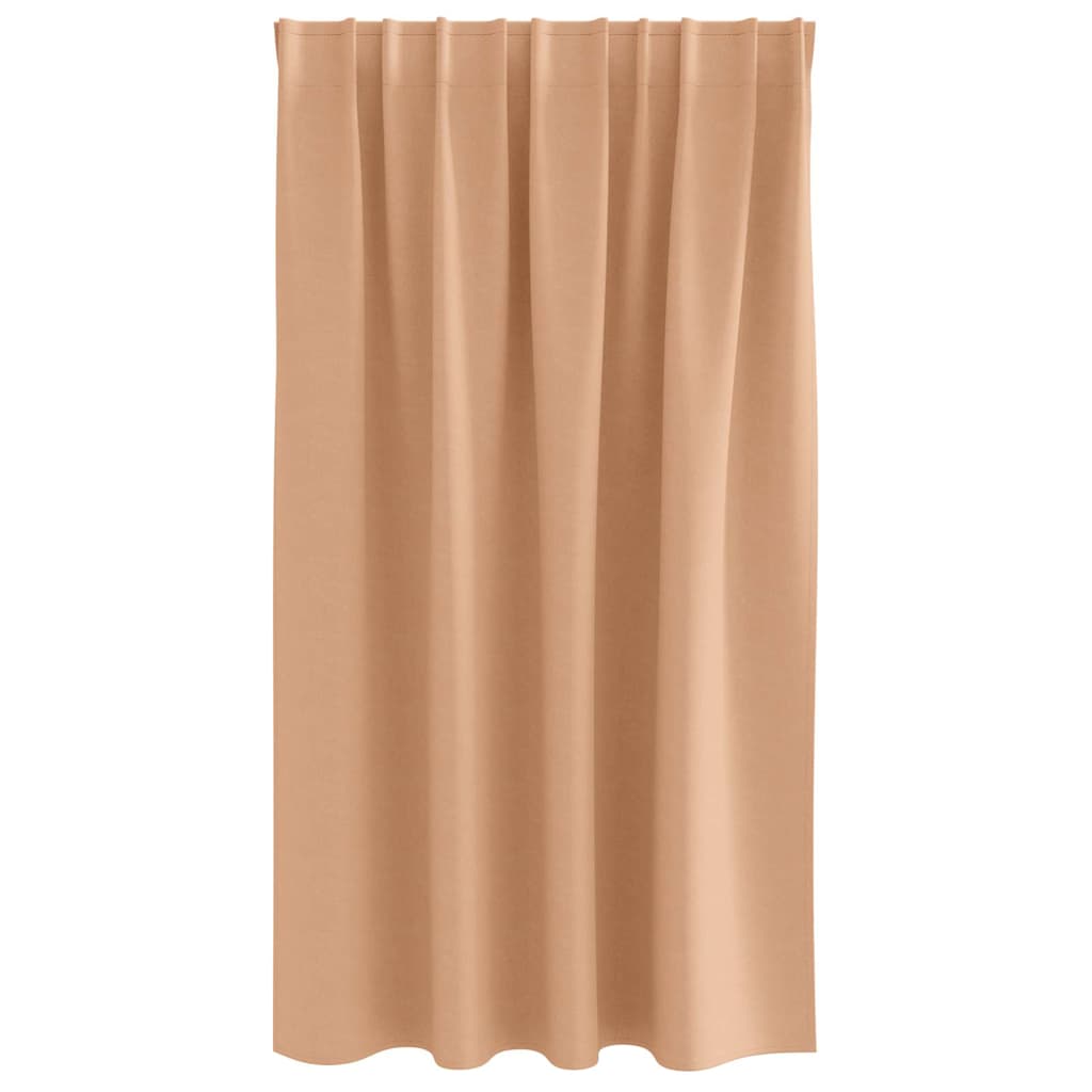 Verdunkelungs-Vorhänge mit Ringen 2 pcs Hellbraun 140 x 140 cm
