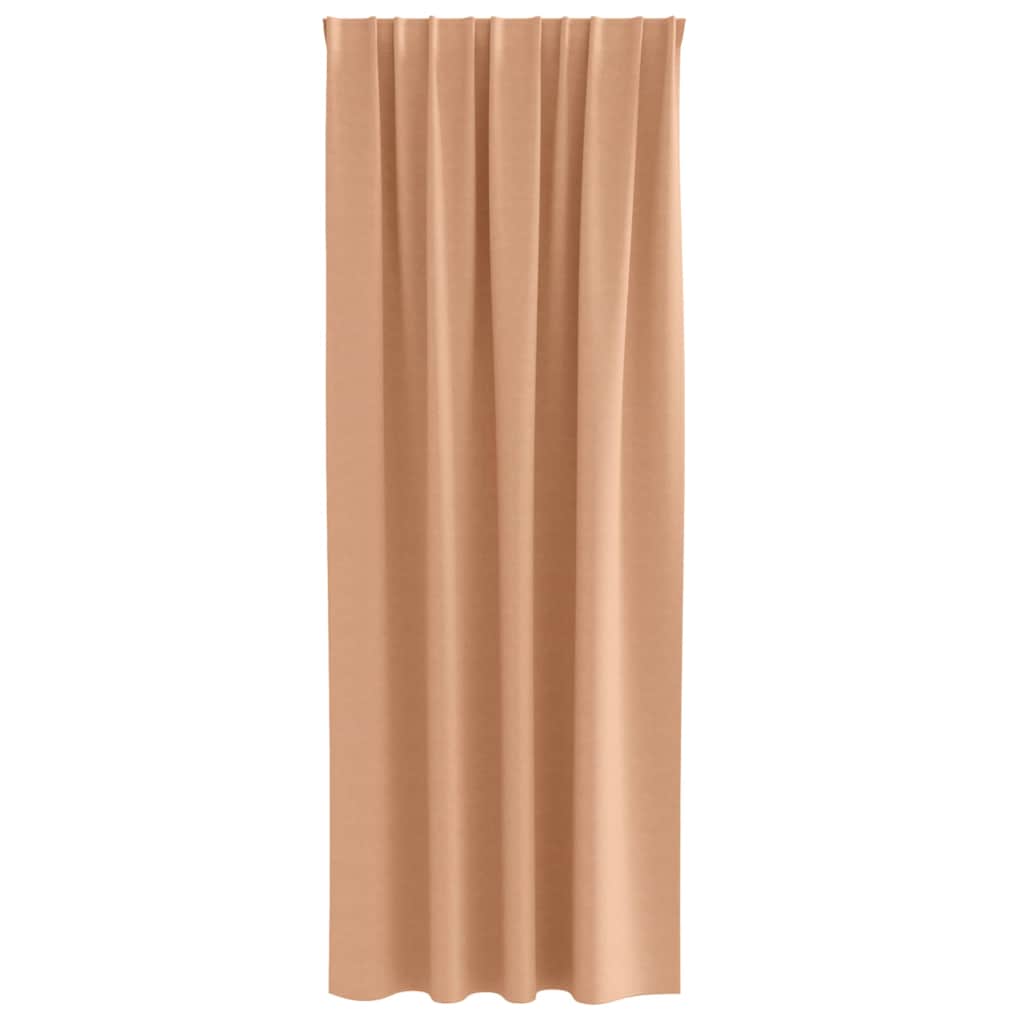 Verdunkelungs-Vorhänge mit Ringen 2 pcs Hellbraun 225 x 140 cm