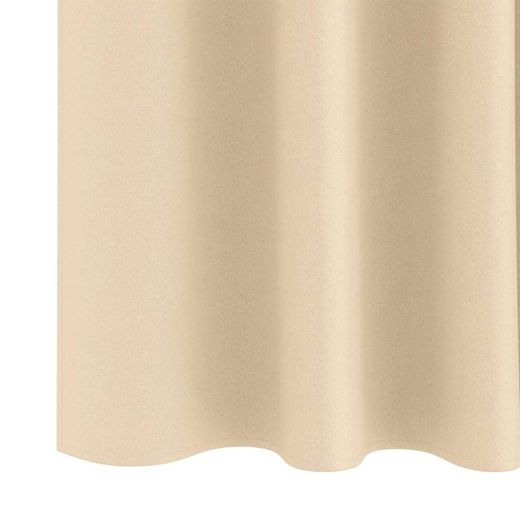 Blackout Curtains with Rings 2 pcs Cream 225 x 140 cm