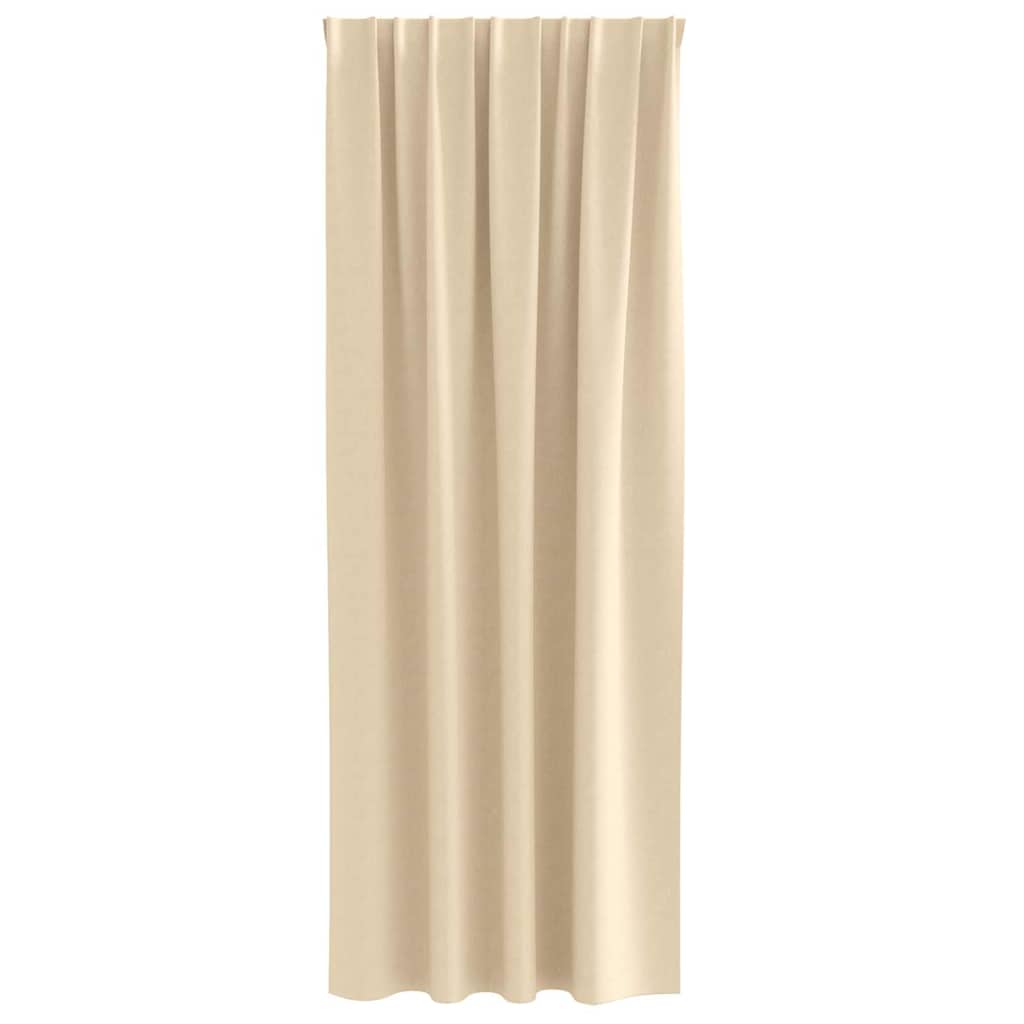 Blackout Curtains with Rings 2 pcs Cream 225 x 140 cm