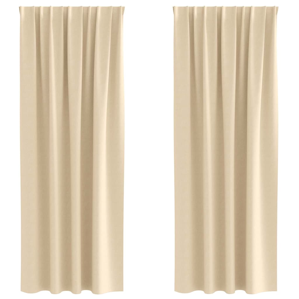 Verdunkelungs-Vorhänge mit Ringen 2 pcs Creme 245 x 140 cm