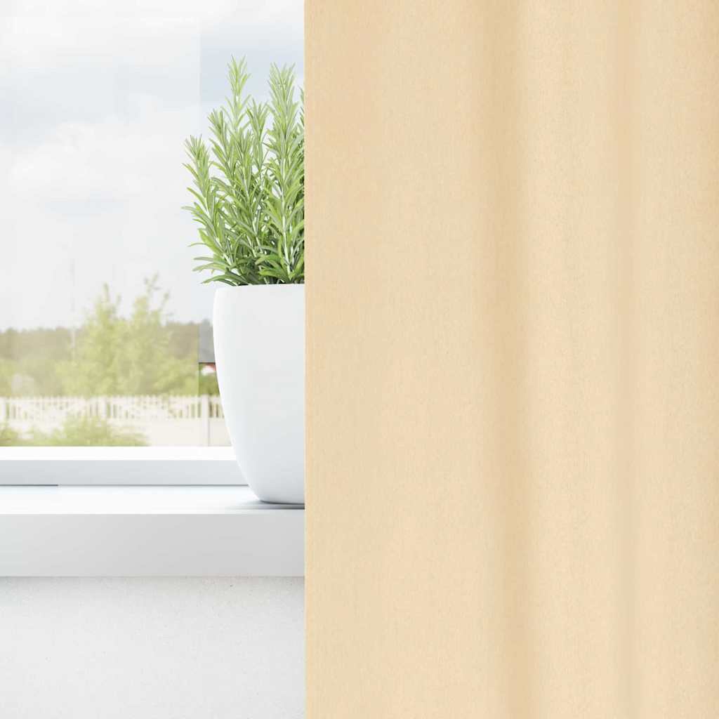 Verdunkelungs-Vorhänge mit Ringen 2 pcs Creme 260 x 140 cm