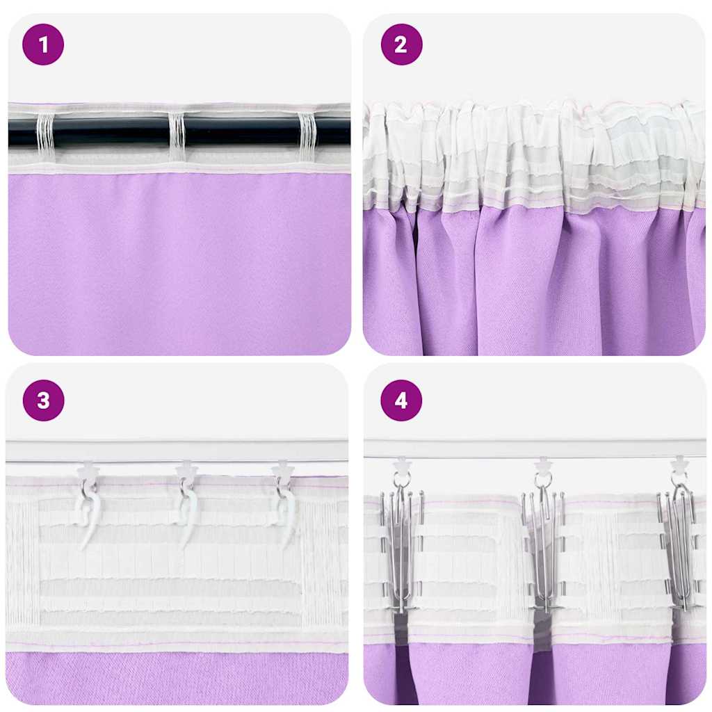 Rideaux occultants à œillets 2 pcs Violet 245 x 140 cm