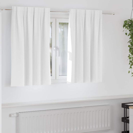Verdunkelungs-Vorhänge mit Ringen 2 pcs Hellweiß 140 x 140 cm