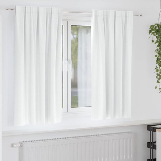 Verdunkelungs-Vorhänge mit Ringen 2 pcs Hellweiß 175 x 140 cm