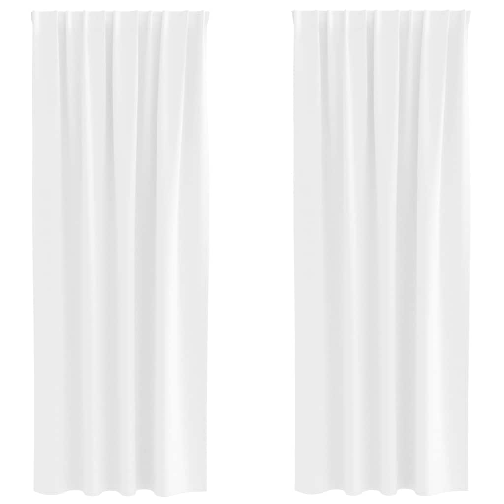 Rideaux occultants à anneaux 2 pcs Blanc pur 225 x 140 cm