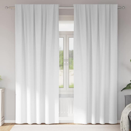 Verdunkelungs-Vorhänge mit Ringen 2 pcs Hellweiß 260 x 140 cm