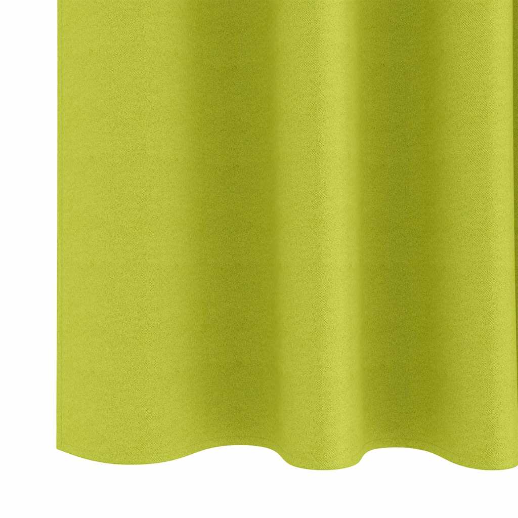 Rideaux occultants à anneaux 2 pcs Vert 140 x 140 cm