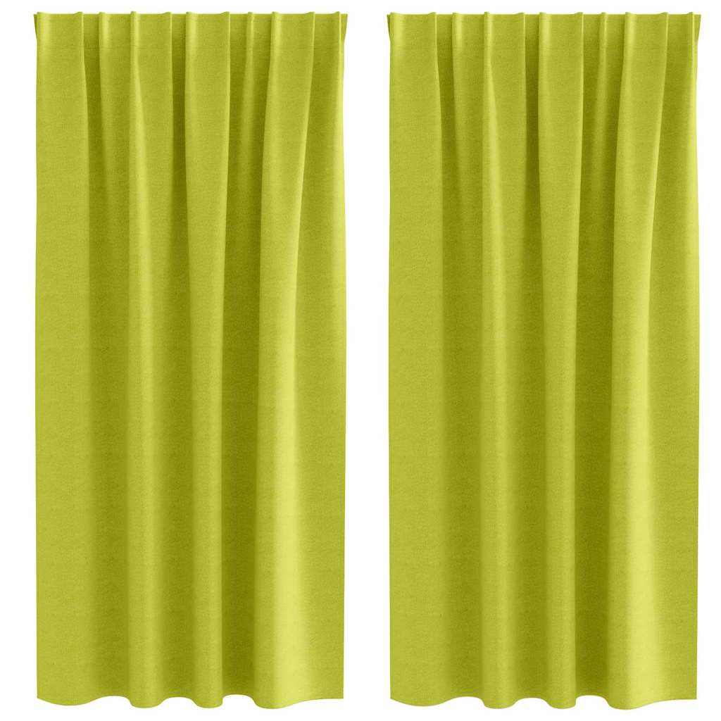 Rideaux occultants à anneaux 2 pcs Vert 175 x 140 cm