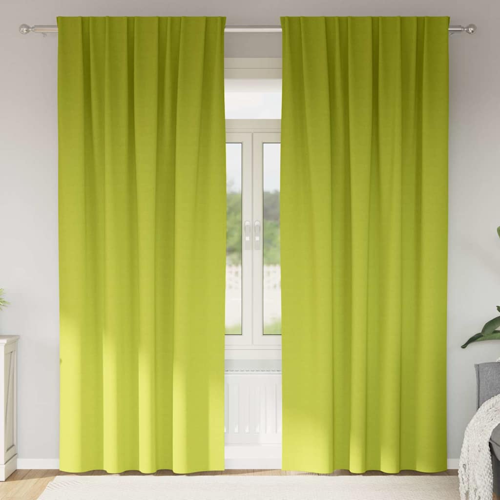 Verdunkelungs-Vorhänge mit Ringen 2 pcs Grün 225 x 140 cm