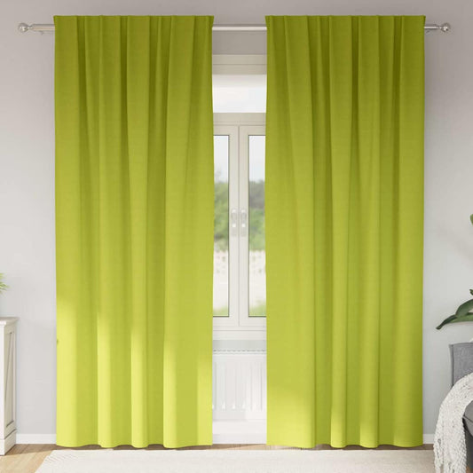 Verdunkelungs-Vorhänge mit Ringen 2 pcs Grün 225 x 140 cm