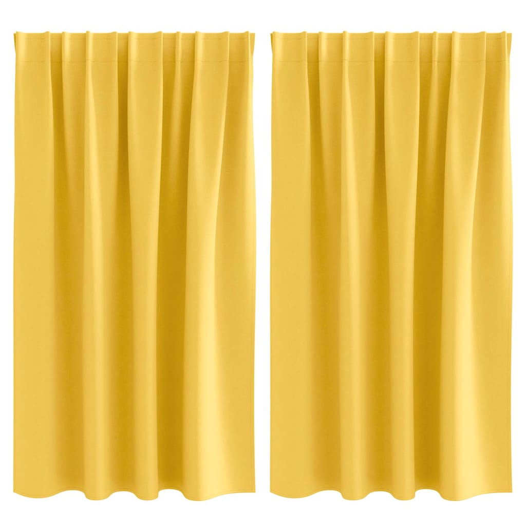 Rideaux occultants à œillets 2 pièces Jaune moutarde 140 x 140 cm