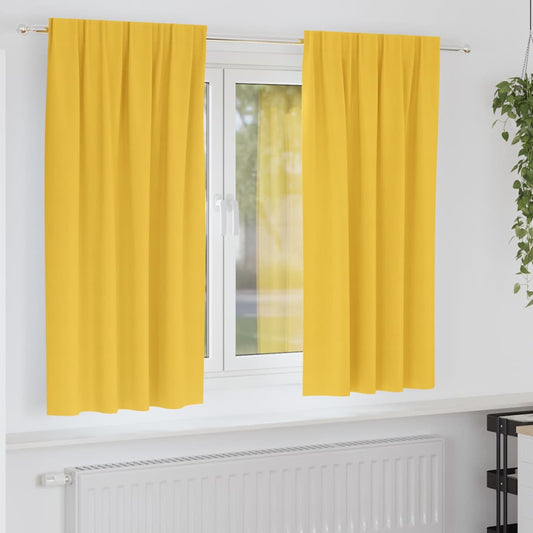 Verdunkelungs-Vorhänge mit Ringen 2 pcs Senfgelb 175 x 140 cm