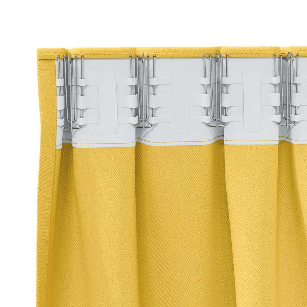 Blackout Curtains with Rings 2 pcs Mustard Yellow 245 x 140 cm
