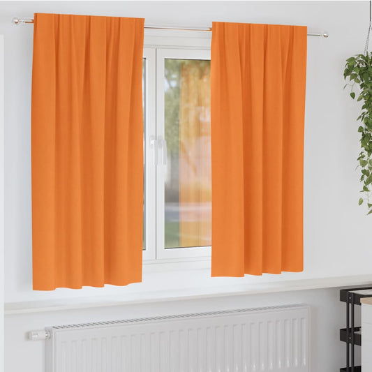 Verdunkelungs-Vorhänge mit Ringen 2 pcs Orange 175 x 140 cm