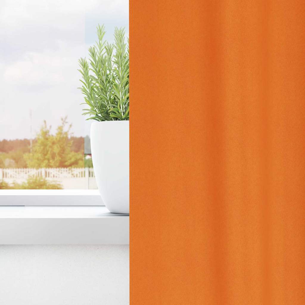 Verdunkelungs-Vorhänge mit Ringen 2 pcs Helles Orange