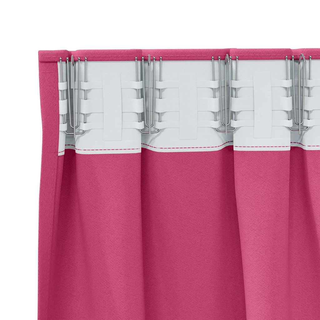 Blackout Curtains with Rings 2 pcs Light Pink