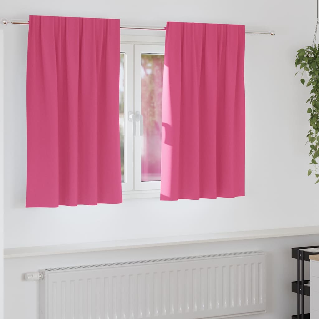 Blackout Curtains with Rings 2 pcs Light Pink