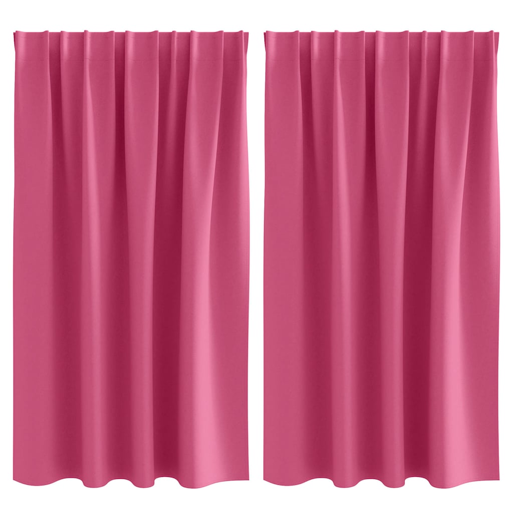 Blackout Curtains with Rings 2 pcs Light Pink