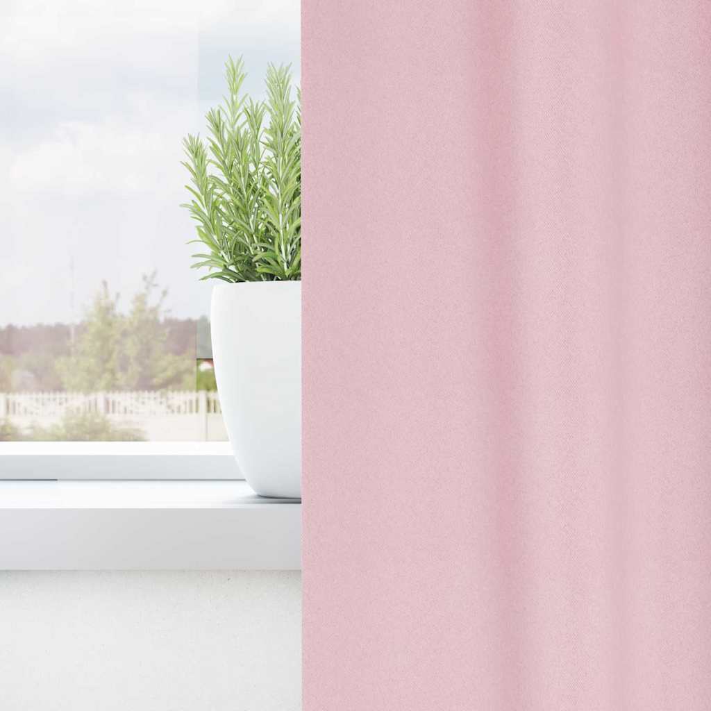 Verdunkelungs-Vorhänge mit Ringen 2 pcs Babyrosa 245 x 140 cm
