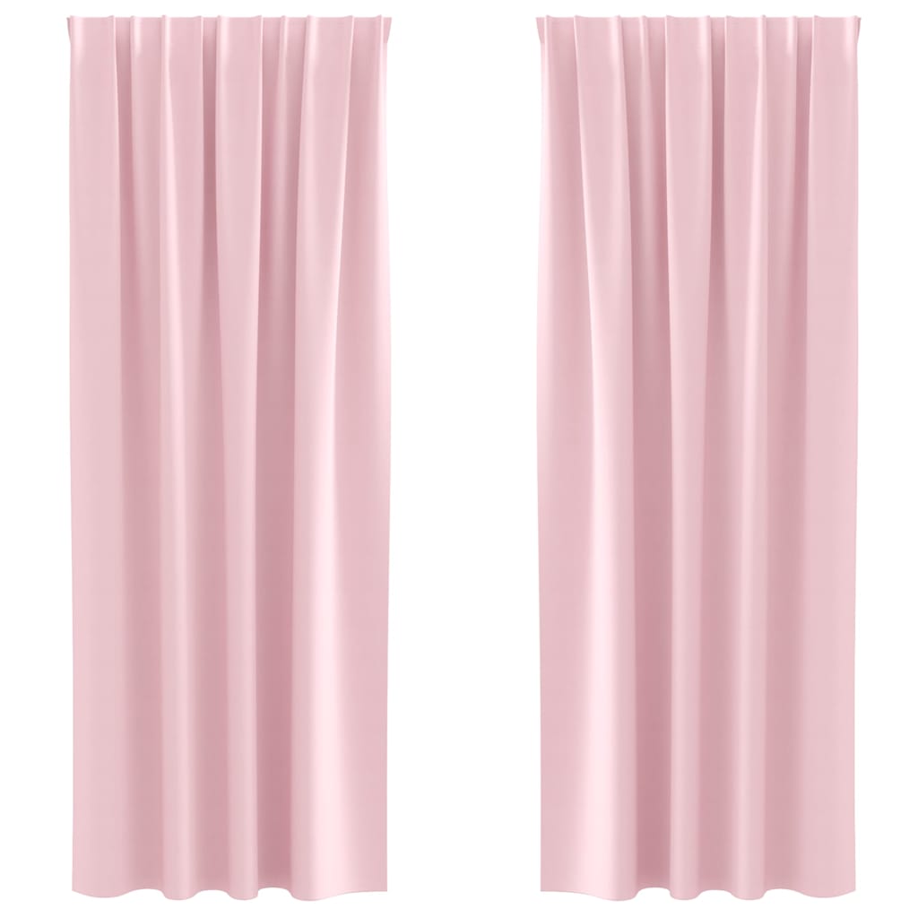 Verdunkelungs-Vorhänge mit Ringen 2 pcs Babyrosa 245 x 140 cm