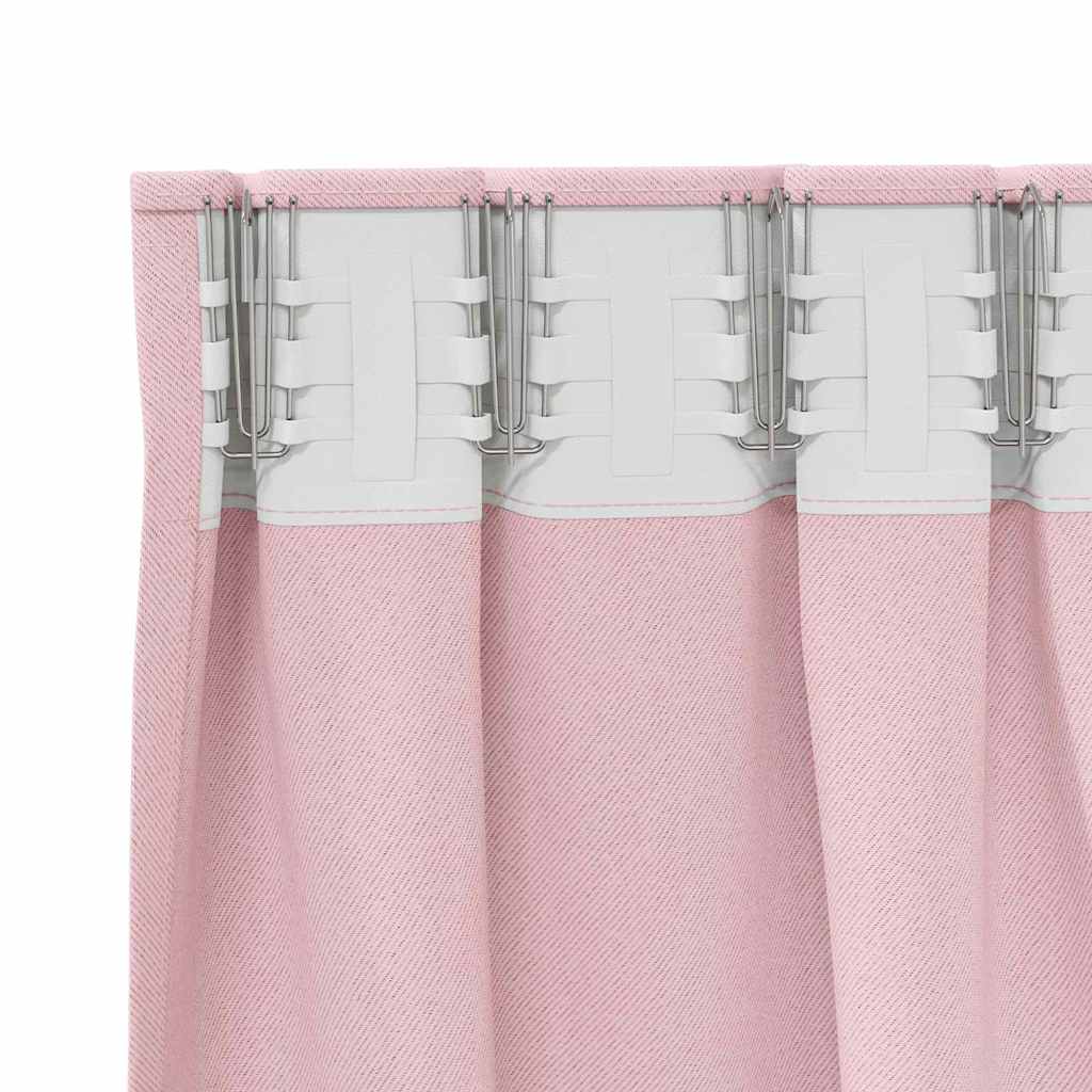 Verdunkelungs-Vorhänge mit Ringen 2 pcs Babyrosa 260 x 140 cm