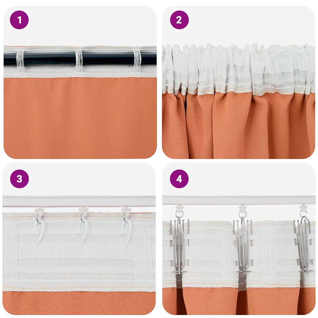 Verdunkelungs-Vorhänge mit Ringen 2 pcs Terrakotta 260 x 140 cm