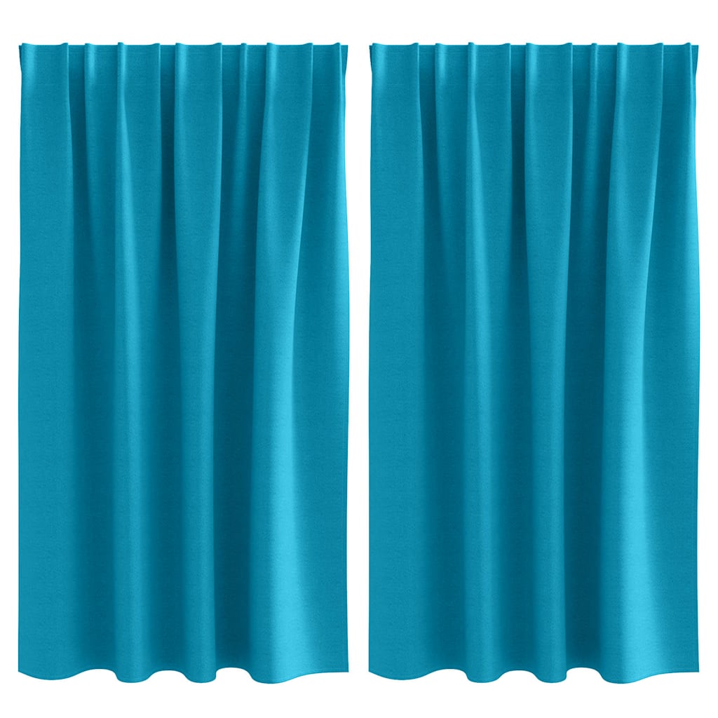 Rideaux occultants à œillets 2 pièces Turquoise 140 x 140 cm